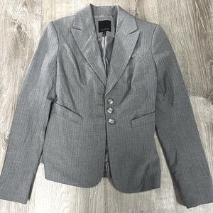 The Limited Gray Blazer Suit Jacket Blazer with Pink Pinstripes Size 2